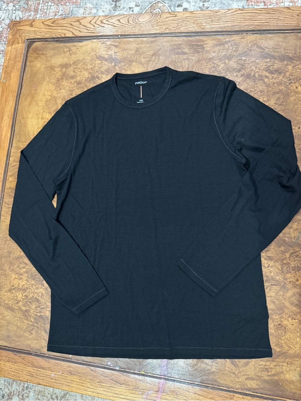 Proof Black Long Sleeve Crew Neck T-Shirt Men’s Large